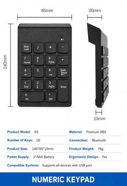 Mini numeric keypad