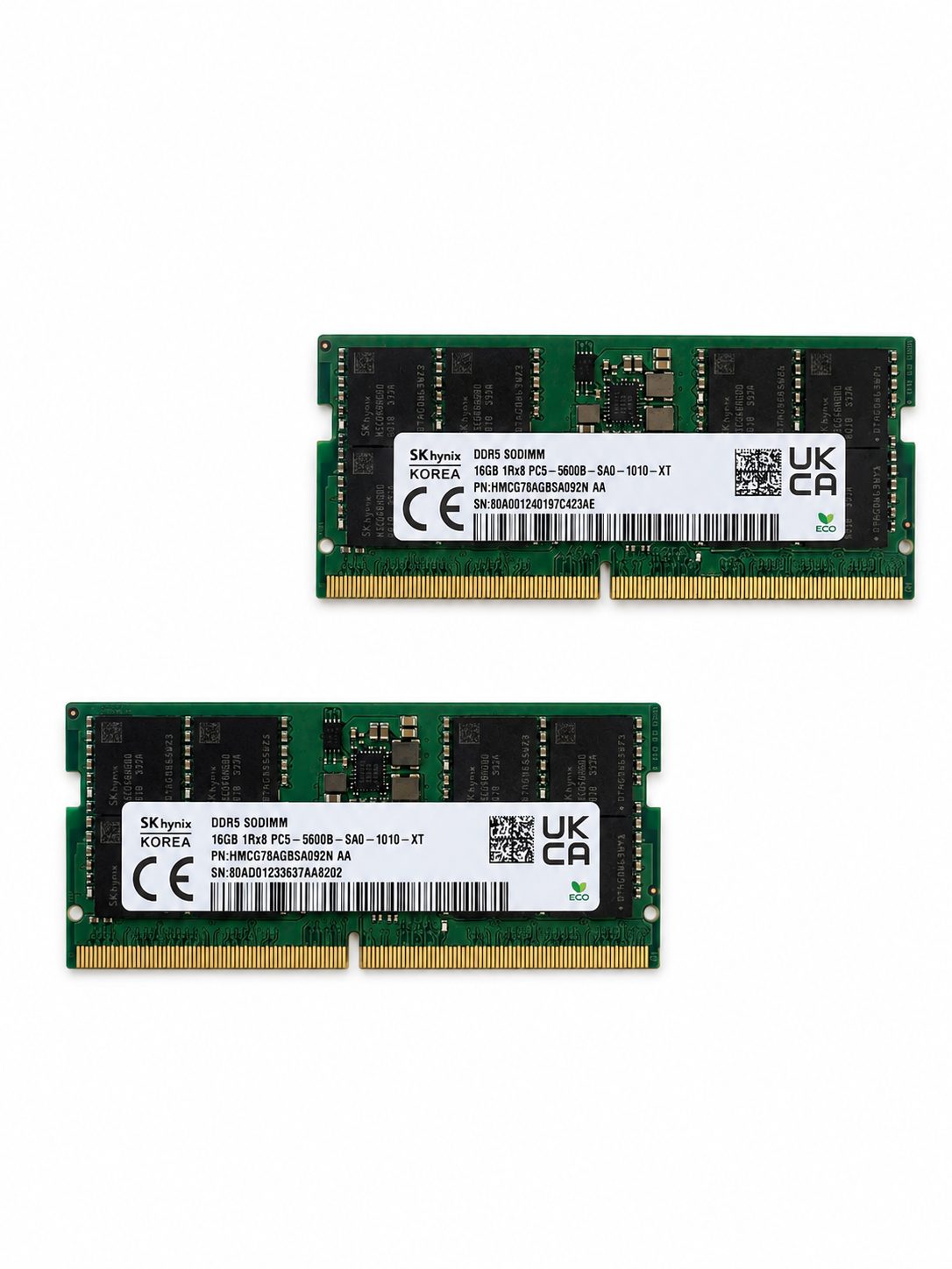 SK Hynix 16GB DDR5 5600 Laptop SODIMM RAM 1Rx8 PC5-5600B HMCG78AGBSA092N